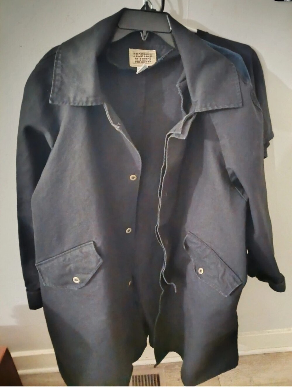 Frontier Classic Size XL 100% Cotton Western Cowboy Duster Coat Black 19th...